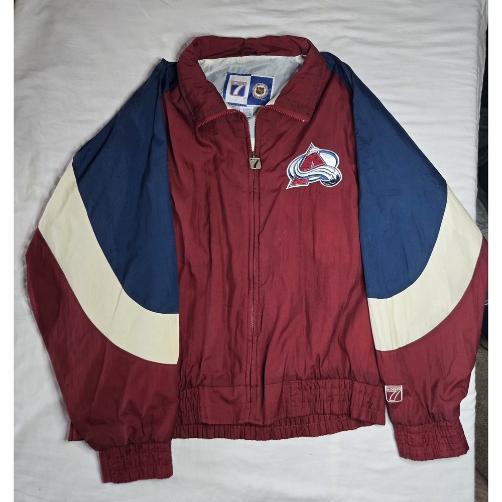 Logo 7 Colorado Avalanche NHL Jacket Burgundy Blue White Men's Size L